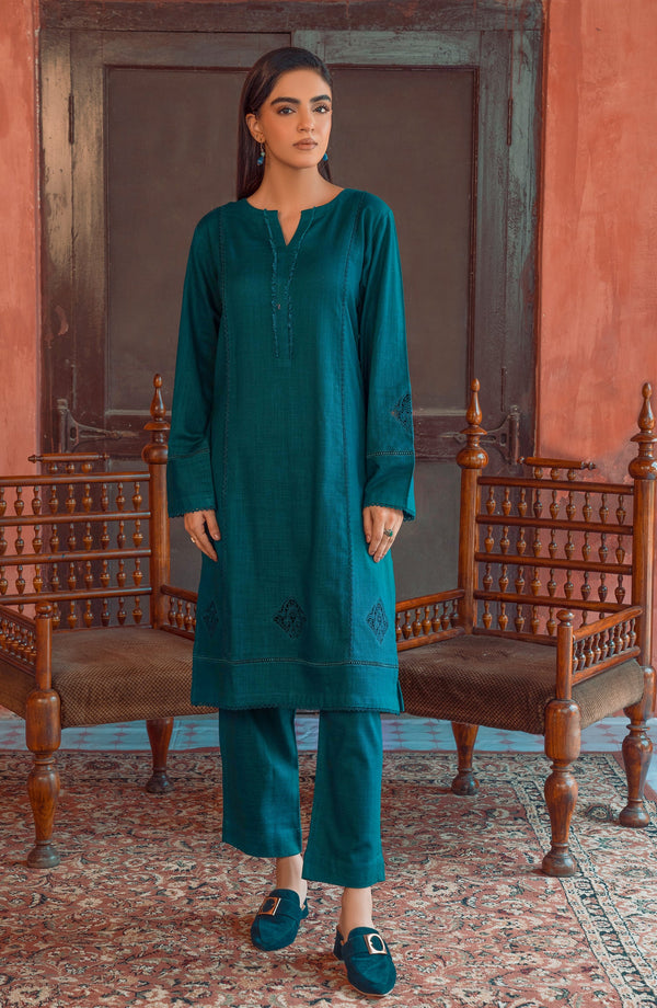 2 pc Slub Karandi Dyed Pret - Roshana