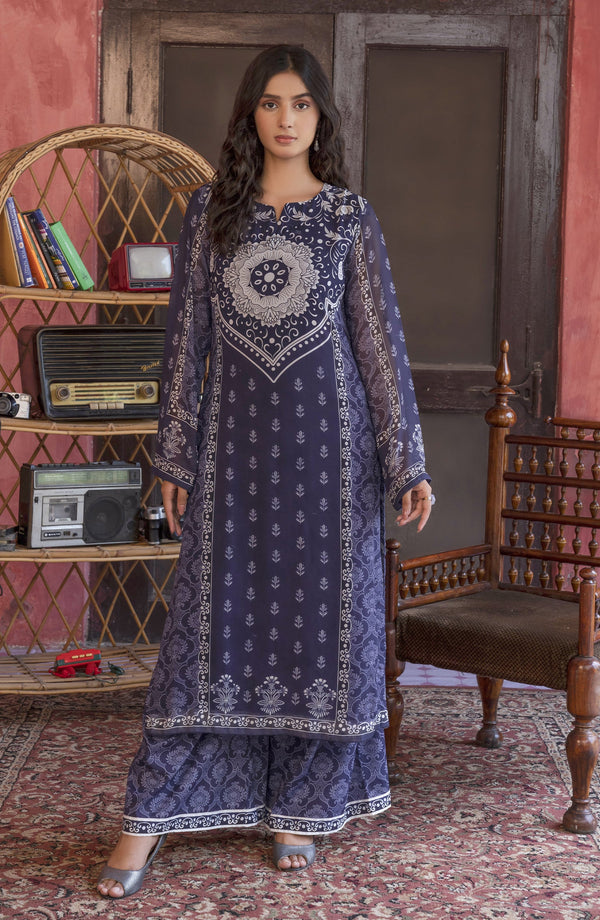 2 Pc Poly Georgette Printed Pret - Meharbano