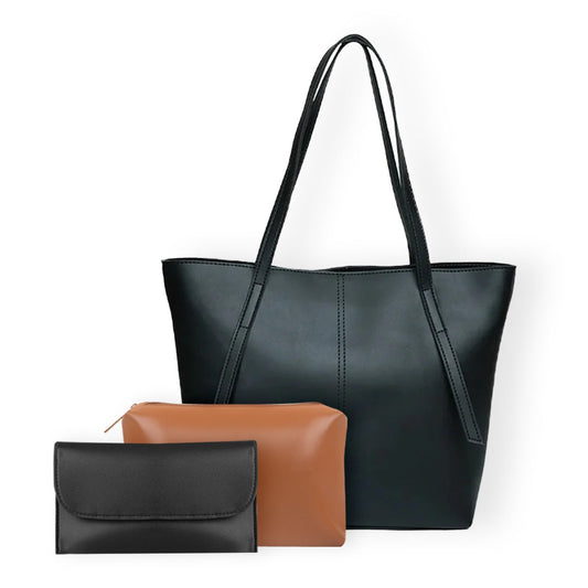 Hobo Tote Black  3 piece