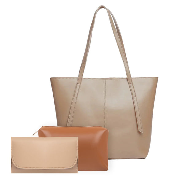 Hobo Tote Beige 3 piece