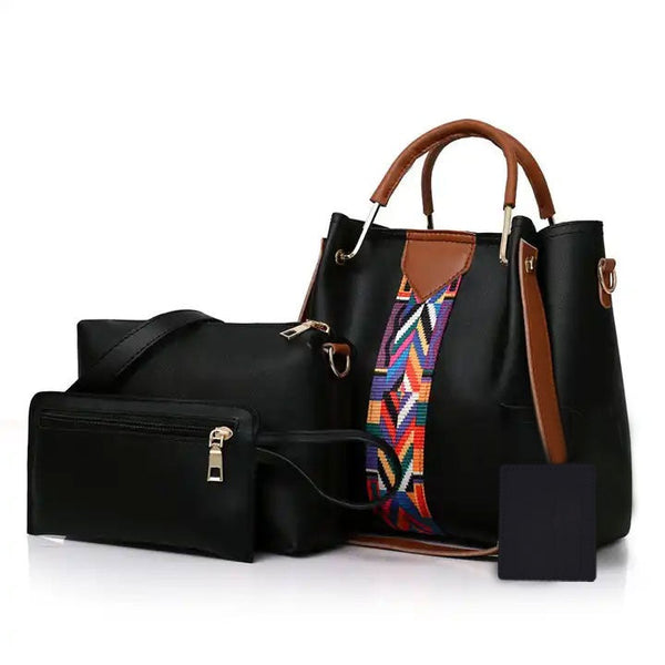 4 piece Handbag Black