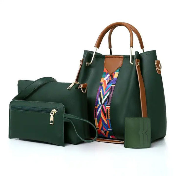 4 piece Handbag Green